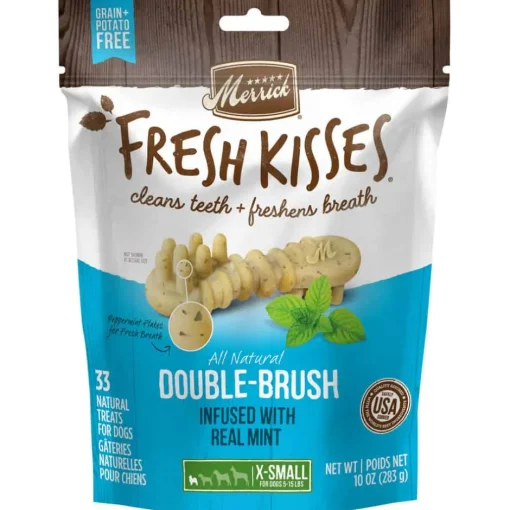 Fashion Merrick Fresh Kisses Grain Free Mint Breath Strips Dental Dog Treats