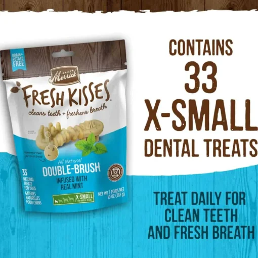 Fashion Merrick Fresh Kisses Grain Free Mint Breath Strips Dental Dog Treats