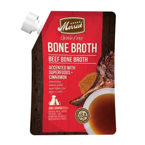 Fashion Merrick Grain Free Beef Bone Broth Wet Dog Food Topper