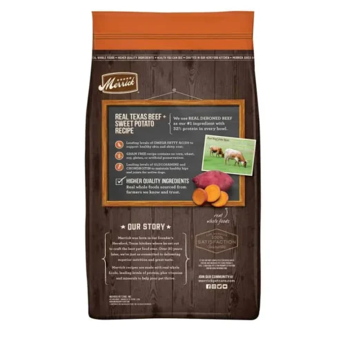 Outlet Merrick Grain Free Real Texas Beef & Sweet Potato Dry Dog Food