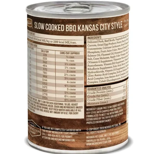 Sale Merrick Grain Free Slow Cooked BBQ Kansas Style Pork Canned Dog Food