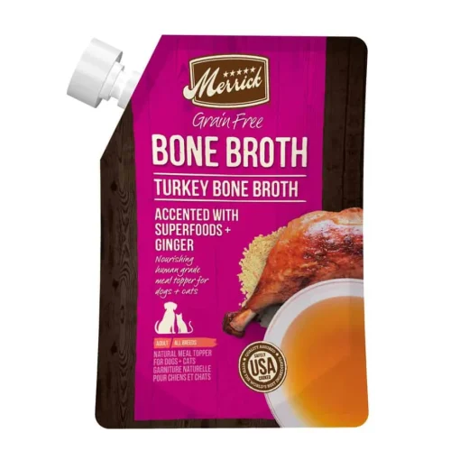 Clearance Merrick Grain Free Turkey Bone Broth Wet Dog Food Topper