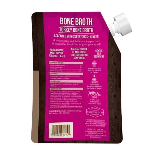 Clearance Merrick Grain Free Turkey Bone Broth Wet Dog Food Topper