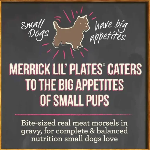 New Merrick Lil' Plates Grain Free Sufrin & Turfin Supper in Gravy Dog Food Tray