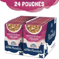 Fashion Natural Balance Original Ultra Platefulls Indoor Turkey, Salmon & Chicken Recipe in Gravy Wet Cat Food