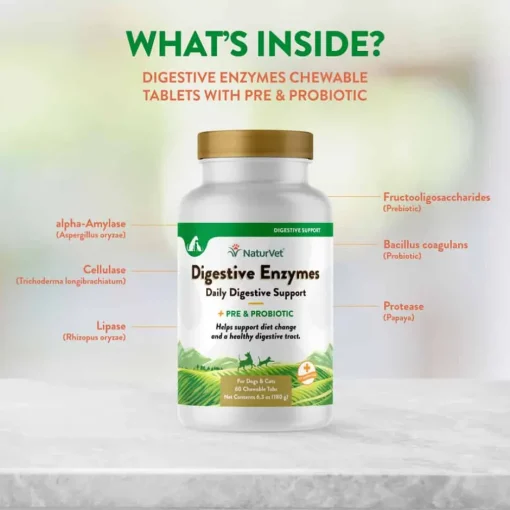 Discount NaturVet Digestive Enzymes Plus Probiotic Tablets