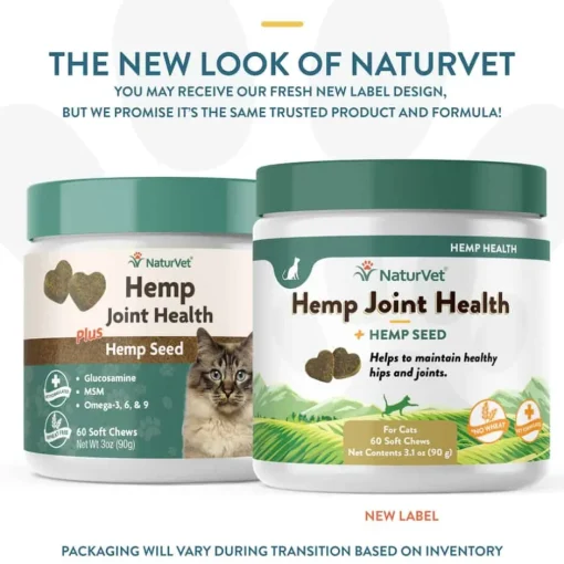 Hot NaturVet Hemp Joint Health Plus Hemp Seed Supplement for Cats