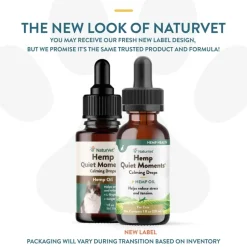 New NaturVet Hemp Quiet Moments Hemp Oil Calming Drops Supplement for Cat