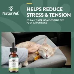 New NaturVet Hemp Quiet Moments Hemp Oil Calming Drops Supplement for Cat