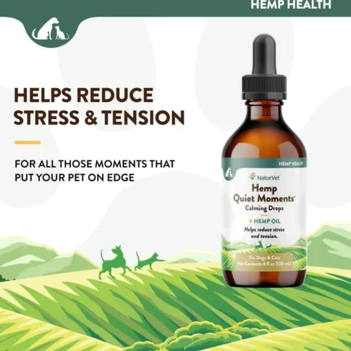 Online NaturVet Hemp Quiet Moments Hemp Oil Calming Drops for Dogs & Cats