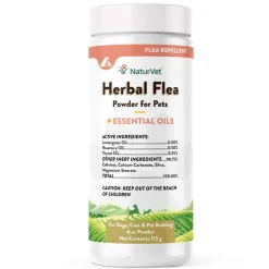 Discount NaturVet Herbal Flea Powder Plus Essential Oils for Dogs & Cats