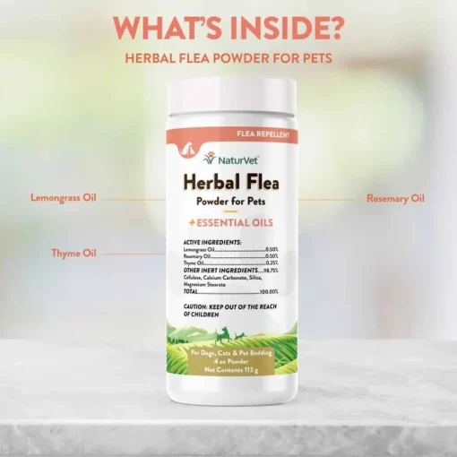 Discount NaturVet Herbal Flea Powder Plus Essential Oils for Dogs & Cats