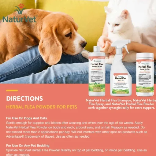 Discount NaturVet Herbal Flea Powder Plus Essential Oils for Dogs & Cats
