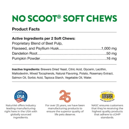 Discount NaturVet No Scoot Plus Pumpkin Soft Chews for Dogs