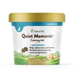 Fashion NaturVet Quiet Moments Calming Aid Plus Melatonin Supplement Soft Chews for Cats
