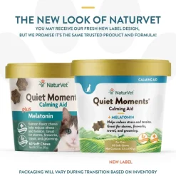Fashion NaturVet Quiet Moments Calming Aid Plus Melatonin Supplement Soft Chews for Cats