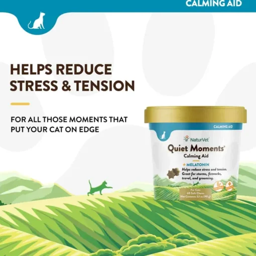Fashion NaturVet Quiet Moments Calming Aid Plus Melatonin Supplement Soft Chews for Cats