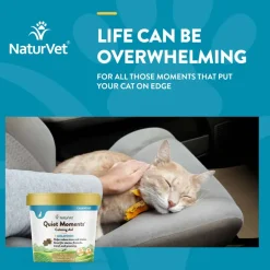 Fashion NaturVet Quiet Moments Calming Aid Plus Melatonin Supplement Soft Chews for Cats