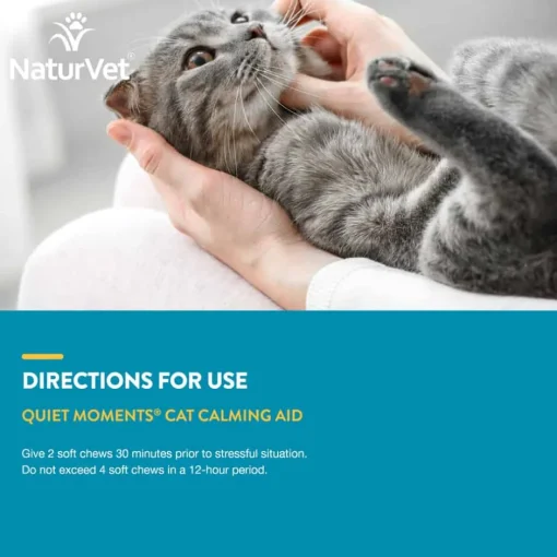 Fashion NaturVet Quiet Moments Calming Aid Plus Melatonin Supplement Soft Chews for Cats
