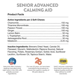Fashion NaturVet Senior Advanced Calming Aid Supplement for Dogs