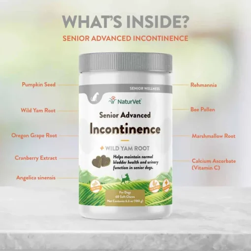 Hot NaturVet Senior Advanced Incontinence Supplement for Dogs