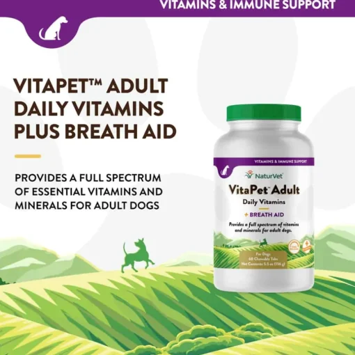 Online NaturVet VitaPet Adult Daily Vitamins Plus Breath Aid Supplement for Dogs