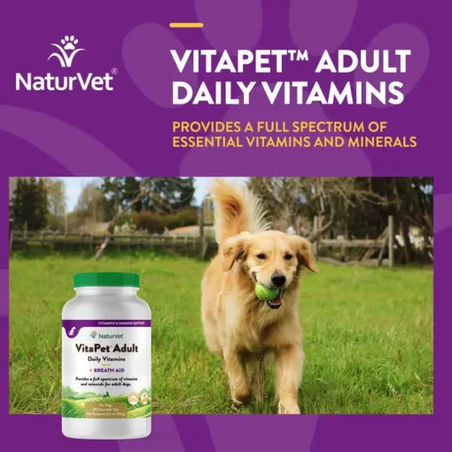 Online NaturVet VitaPet Adult Daily Vitamins Plus Breath Aid Supplement for Dogs