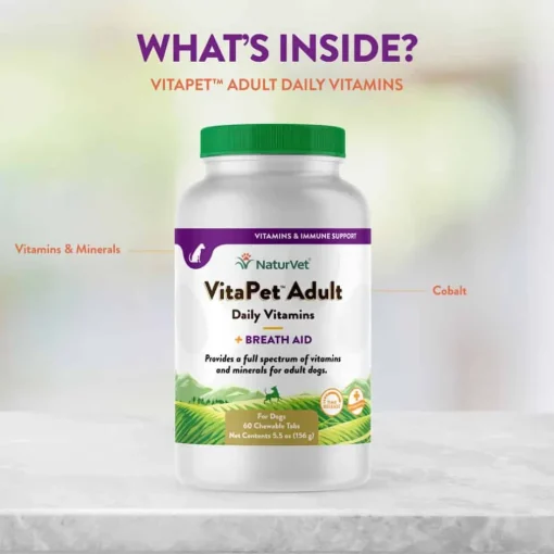 Online NaturVet VitaPet Adult Daily Vitamins Plus Breath Aid Supplement for Dogs