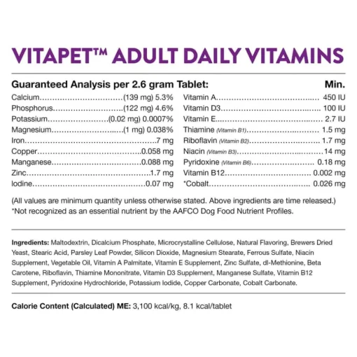 Online NaturVet VitaPet Adult Daily Vitamins Plus Breath Aid Supplement for Dogs