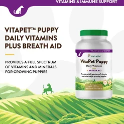 Hot NaturVet VitaPet Puppy Daily Vitamins Plus Breath Aid Supplement for Dogs