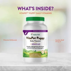 Hot NaturVet VitaPet Puppy Daily Vitamins Plus Breath Aid Supplement for Dogs