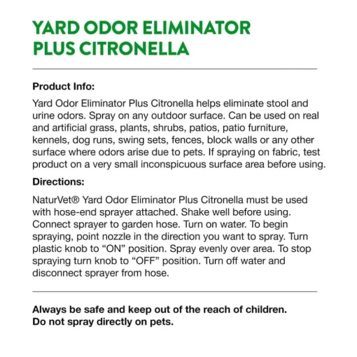 Best NaturVet Yard Odor Eliminator Plus Citronella Stool & Urine Deodorizer