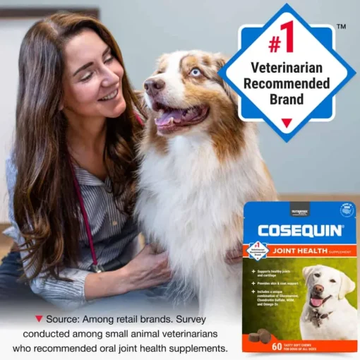 Best Nutramax Cosequin for Dogs Joint Health Supplement Contains Glucosamine for Dogs Plus Chondroitin MSM and Omega-3s Supports Joint and Skin and Coat Health For All Breeds and Sizes