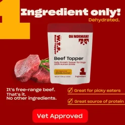 New OH NORMAN! OH NORMAN ! WTF Human Grade Beef Food Topper for Dogs