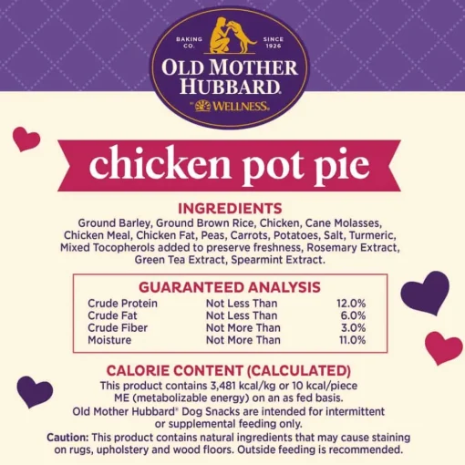 Clearance Old Mother Hubbard Classic Chicken Pot Pie Natural Oven-Baked Biscuits Dog Treats