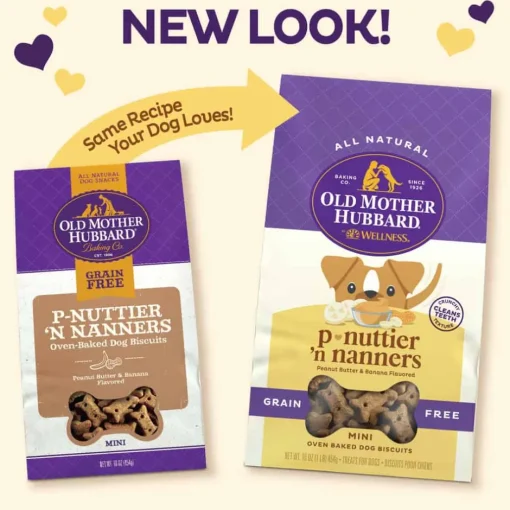 New Old Mother Hubbard Grain Free P-Nuttier 'N Nanners Oven-Baked Biscuits Dog Treats