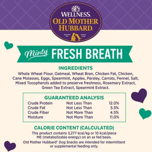 Sale Old Mother Hubbard Mother's Solutions Minty Fresh Breath Natural Oven-Baked Biscuits Dog Treats