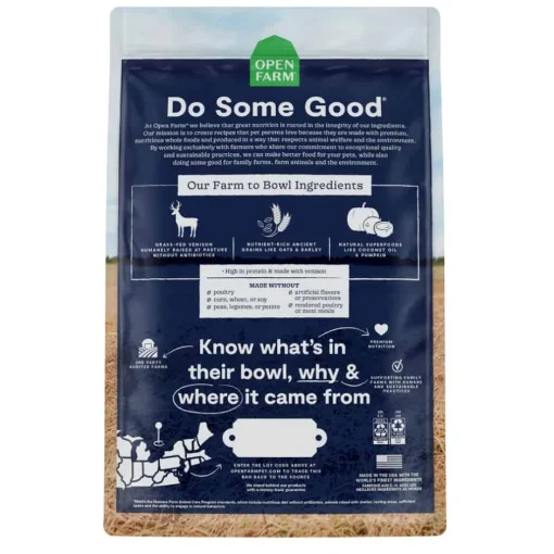 Hot Open Farm New Zealand Venison & Ancient Grains Recipe Dry Dog Food