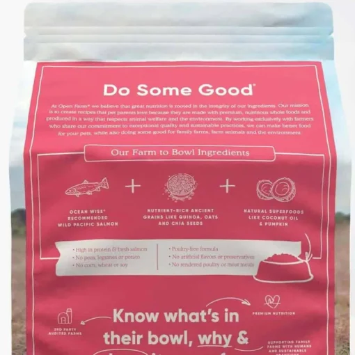 Clearance Open Farm Wild-Caught Salmon & Ancient Grains Recipe Dry Dog Food