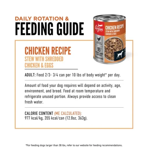 New Orijen Premium Chicken Stew Recipe with Shredded Chicken & Eggs Wet Dog Food