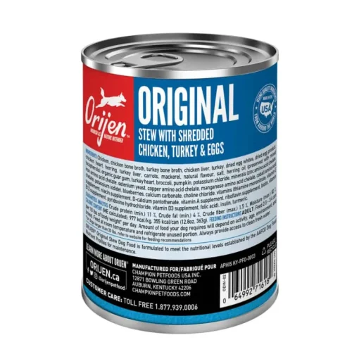 Clearance Orijen Premium Original Stew Recipe with Chicken, Turkey, & Eggs Wet Dog Food