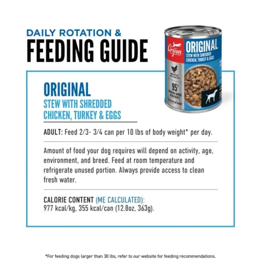 Clearance Orijen Premium Original Stew Recipe with Chicken, Turkey, & Eggs Wet Dog Food
