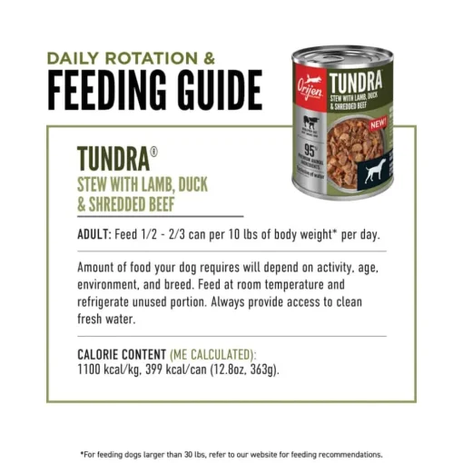 Online Orijen Premium Tundra Stew Recipe with Shredded Beef, Duck, & Lamb Wet Dog Food