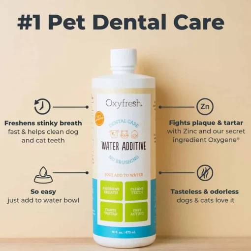 Best Oxyfresh Premium Pet Dental Water Additive Bad Breath Solution for Dogs & Cats