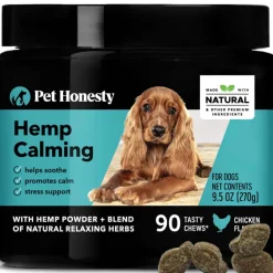 New Pet Honesty Hemp Calming Chicken Flavored Soft Chews Calming and Anxiety Supplement for Dogs