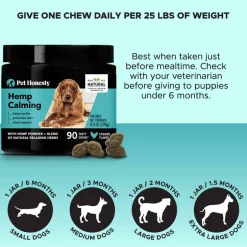 New Pet Honesty Hemp Calming Chicken Flavored Soft Chews Calming and Anxiety Supplement for Dogs