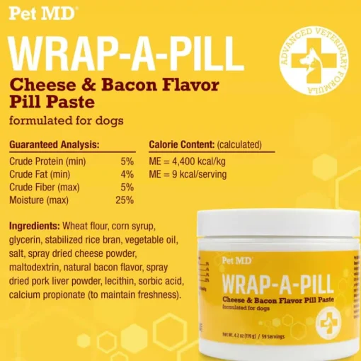 Clearance Pet MD Wrap-A-Pill Cheese & Bacon Flavor Pill Paste for Dogs