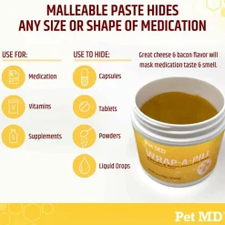 Clearance Pet MD Wrap-A-Pill Cheese & Bacon Flavor Pill Paste for Dogs