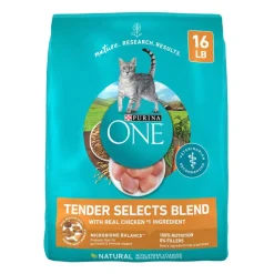 Online Purina ONE Tender Selects Blend Real Chicken Dry Cat Food