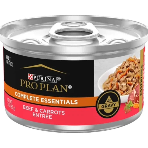 New Purina Pro Plan Adult Complete Essentials Beef & Carrots in Gravy Entree Wet Cat Food